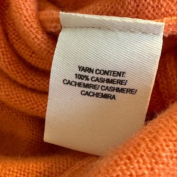 10C Derek Lam Cusp Cashmere V Neck Sweater Size XL‎ Orange Asymmetrical Hem - Picture 7 of 8